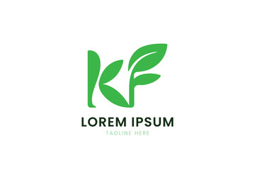 Minimalist green leaf logo design for nature eco business branding