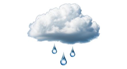 Isolated Cloud with Rain Drops