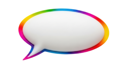 Isolated Speech Bubble with Rainbow Border