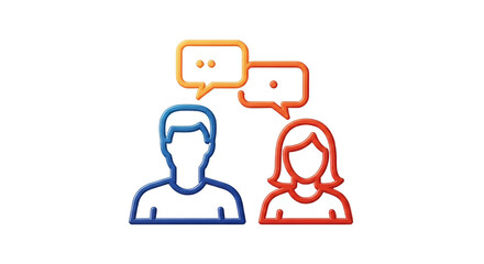 Isolated Two people talking icon