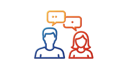 Isolated Two people talking icon