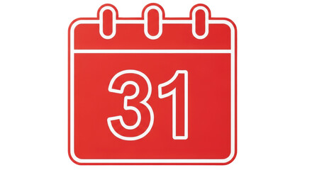 Isolated Calendar Icon with Date 31