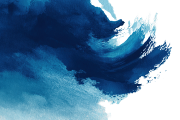 Abstract light blue ink flow brush shape transparent PNG isolated background. Vibrant, vivid, colorful art, bright swirl texture design