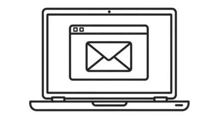 Isolated Laptop with Email Icon