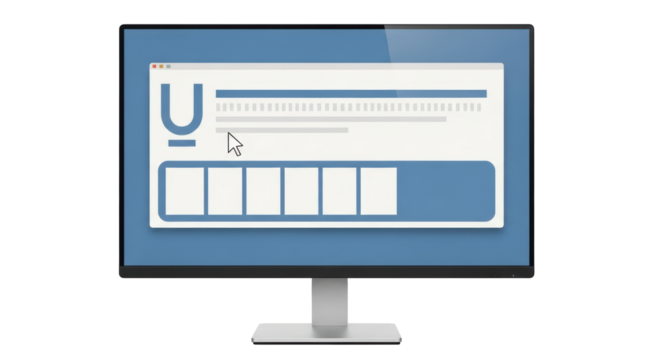Isolated Computer Monitor with UI Design
