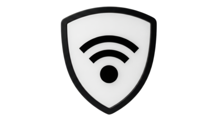 Isolated Shield with WiFi Symbol