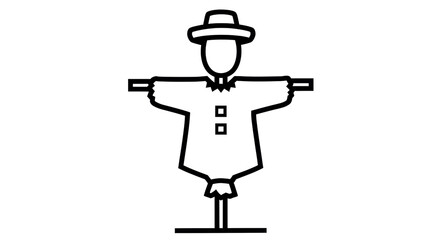 Isolated Scarecrow Outline