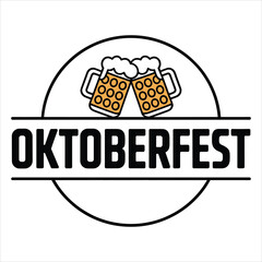 Oktoberfest Beer Mugs Vector Illustration Festival Celebration Design
