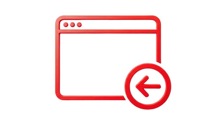 Isolated Browser Window with Back Arrow