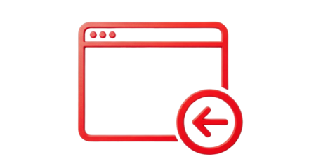 Isolated Browser Window with Back Arrow