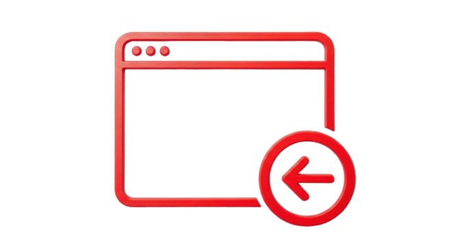 Isolated Browser Window with Back Arrow