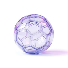 Naklejka premium Transparent soccer ball with hexagonal pattern isolated on white background