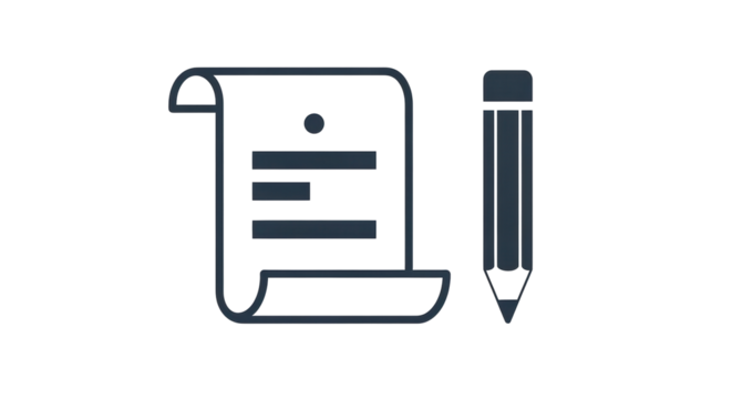 Isolated Document with Pencil