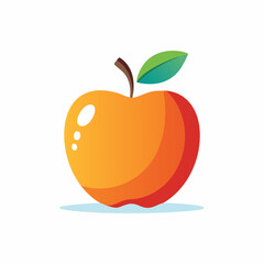 A vibrant illustration of a stylized apple with gradient shading and a minimalist aesthetic