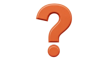 Isolated Orange Question Mark Symbol