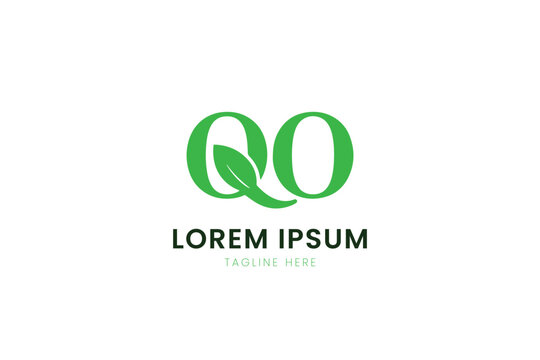 Minimalist green leaf logo design for organic brands simple elegant qq lettermark