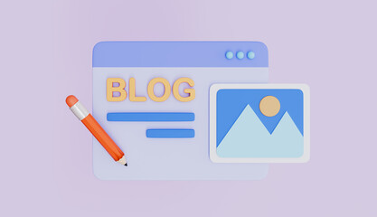 Web browser blog content post on website