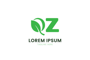 Minimalist green leaf and letter z logo design for eco-friendly brands