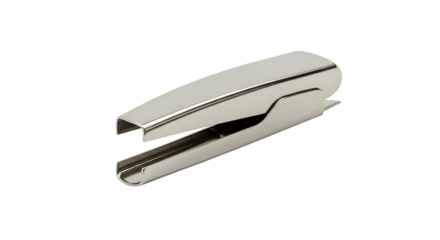 Closeup View of a Silver Metal Staple Remover Office Supply Stationery Desk Accessory Practical Tool on transparent background