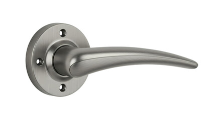 Elegant Satin Nickel Door Handle Closeup Product Shot of Modern Interior Hardware on transparent background