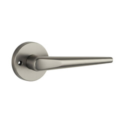 Modern Brushed Nickel Door Lever Elegant Interior Design Hardware on transparent background