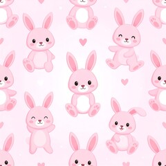 Cute pink bunnies pattern