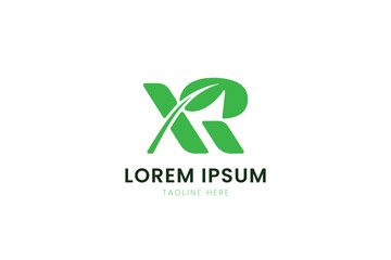 Fototapeta premium Modern minimalist green xr logo design with placeholder text for branding
