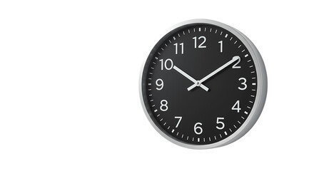 Sleek Modern Wall Clock Black  Silver Timepiece Design for Home Decor on transparent background