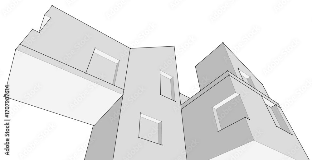 Poster abstract architecture concept building 3d