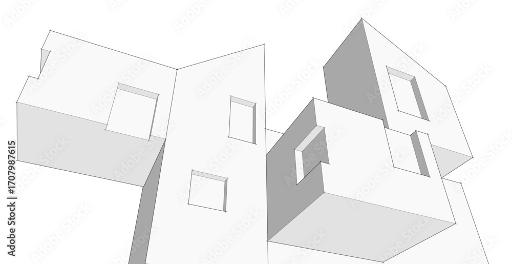 Poster abstract architecture concept building 3d