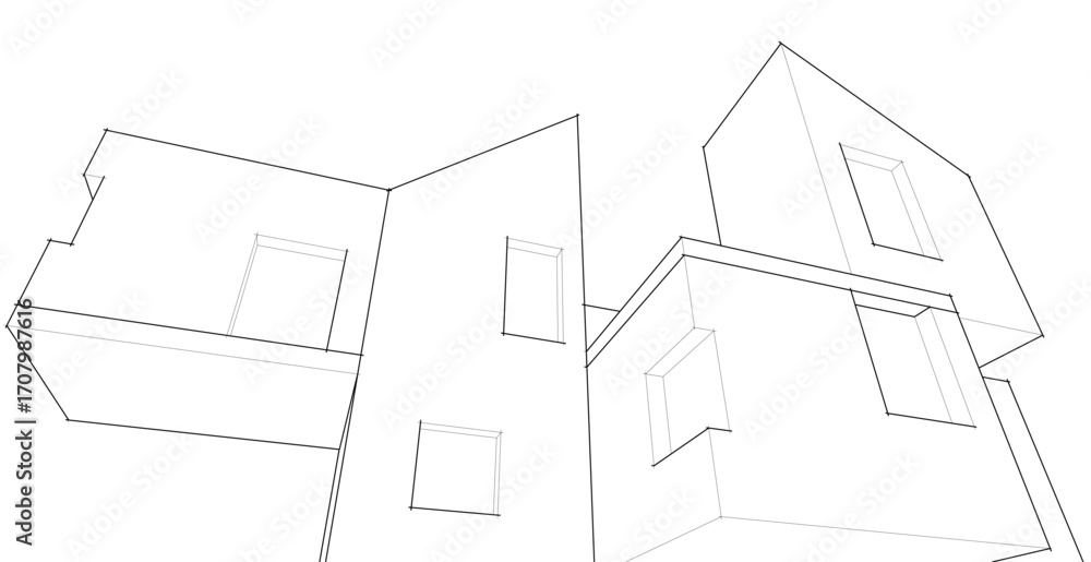 Poster abstract architecture concept building 3d