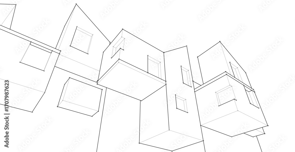 Poster abstract architecture concept building 3d