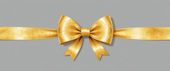 Artistic Watercolor Gold Ribbon and Bow, Adds a Soft and Textured Look to Designs