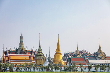 Fototapeta premium Sanam Luang is large public field in Bangkok, Thailand, area of 74 rai near Grand Palace and Wat Phra Kaew. It has been used as important venue for important national ceremonies for hundreds of years.