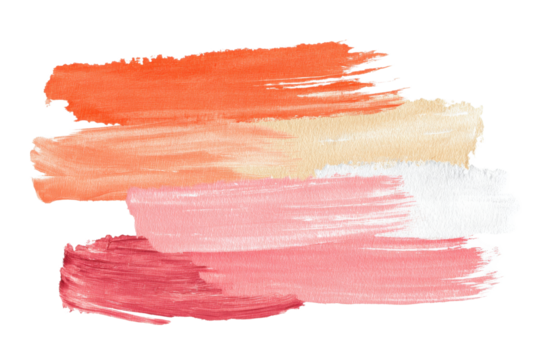 Abstract watercolor brush stroke flow shape white PNG set bundle isolated background.