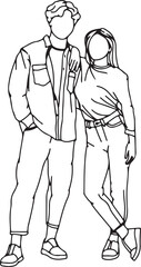 Couple Holding Hands Line Art – Romantic Partner Contour Drawing, Love Gesture Minimalist Sketch, Hand Drawn Couple Bond Illustration, Togetherness Simple Line Art, Minimal Hand Hold Silhouette Design