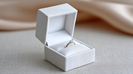 Elegant showcase wedding minimalist Elegant ring in a plush jewelry box, showcasing luxury and romance.