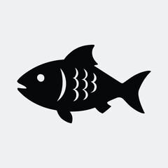 Simple fish graphic black silhouette illustration vector illustration