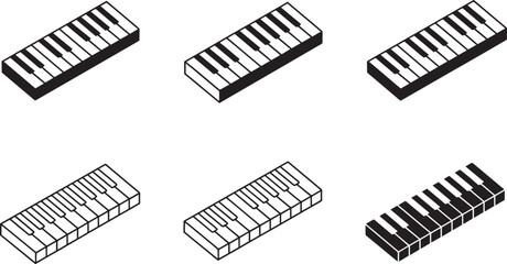Isometric Piano Keyboard Keys Arrangement Illustration for Musical Instrument Learning and Performance © fay009