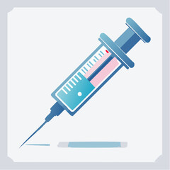 Illustration of a medical syringe for vaccinations or injections with a precise design