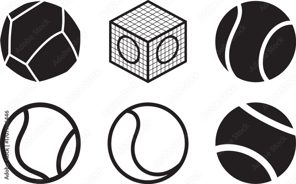 Poster isometric sphere cube collection geometric shapes 3d object design elements abstract icon set