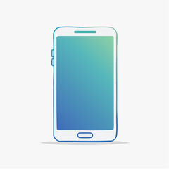 Illustration of a modern smartphone with a gradient screen against a clean white background