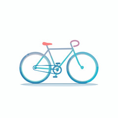Illustration of a simplistic bicycle design, showcasing clean lines and vibrant color gradients