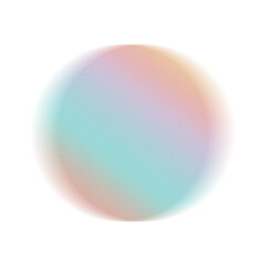 Iridescent Circle Pastel Gradient With Grainy Texture on Transparent Background