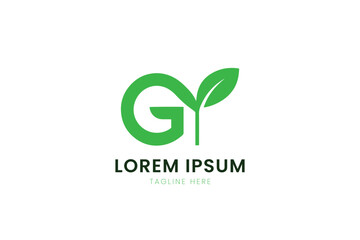 Modern green leaf logo design symbolizing growth and nature