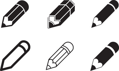Pencil Icon Set Vector Illustration with Modern Design and Clean Lines for Drawing Projects