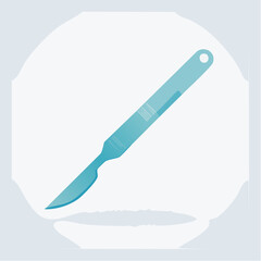 Illustration of a surgical scalpel isolated on a neutral background, medical instrument