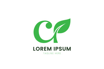 Minimalist green leaf logo design simple elegant corporate identity brand element