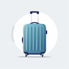 Illustrative depiction of a contemporary teal rolling suitcase, ideal for globetrotting journeys