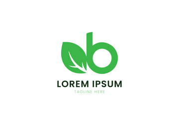 Fototapeta premium Minimalist green leaf logo design modern simple eco friendly branding graphic